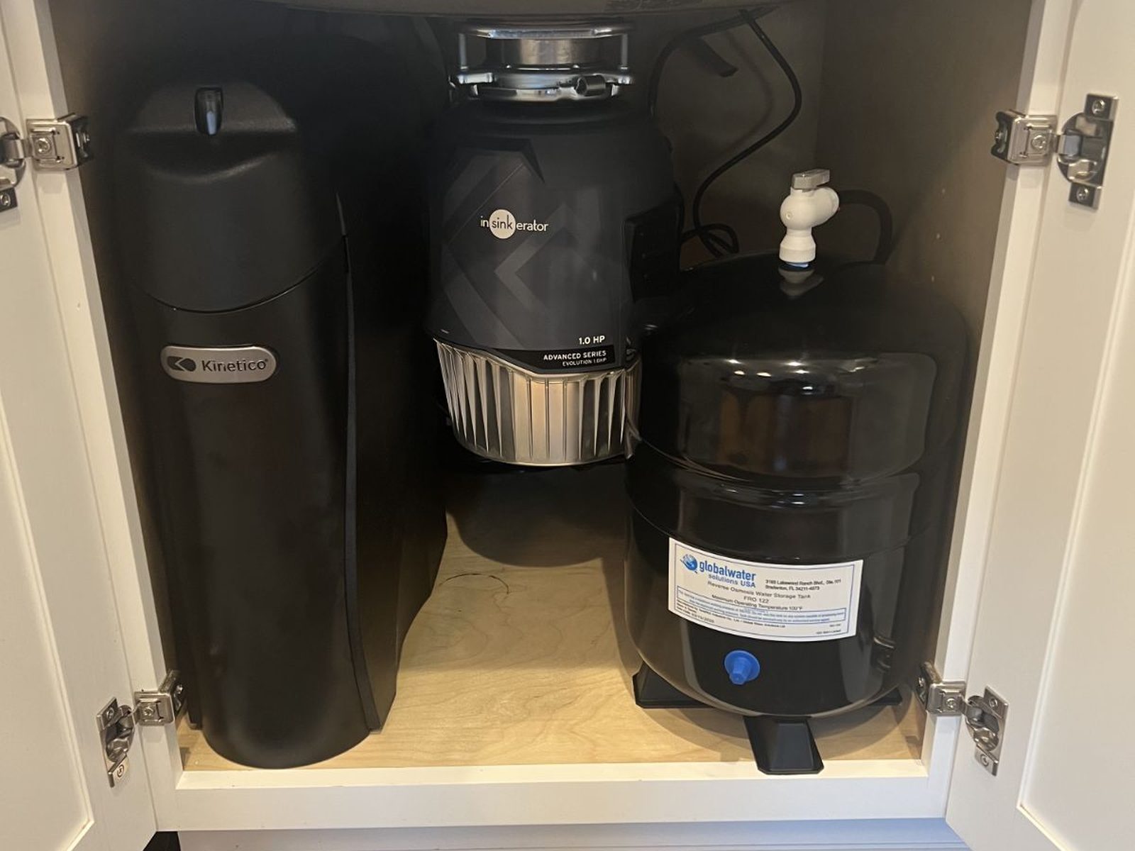 Kinetico twin-tank water softener and K5 drinking water station